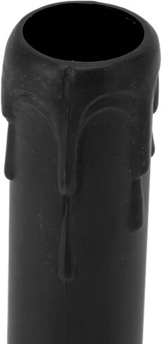 JTLB 4 Inch Candle Covers Sleeves, Vintage Wax Drop Simulation E14 Socket Covers for Chandelier, with Melted Wax Drop Pattern, for European Crystal Wall Lamps Retro Chandeliers (Black) in Saudi Arabia