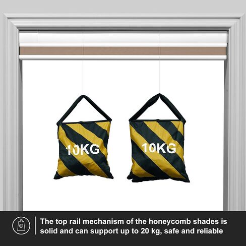 Boolegon No Tools No Drill Shades for Windows,Modern Top Down Bottom Up Cellular Shades,Light Filtering Cordless Honeycomb Blinds Easy Install Blinds&Shades for Home and Office,Brown,22" W x 64" H in Saudi Arabia