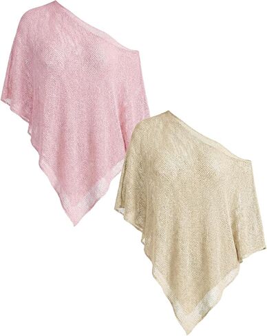 YEAXLUD Women's Off Shoulder Knit Beach Cover Ups Y2K Sheer Crochet Summer Poncho Beachwear Vacation Swimsuit Cover Up in Saudi Arabia