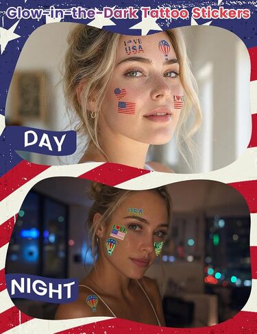 4th of July Outfits for Women, 4th of July Cover Up Kimono | 10PCS Red White and Blue Swimsuit with Sunglasses, Glow in The Dark Tattoo -Perfect for Day&Night Independence Day Activities in Kuwait