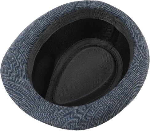 Lipodo Trilby Herringbone Hat Classic Fabric Ribbed Band Men Women Summer Winter Fedora in Kuwait
