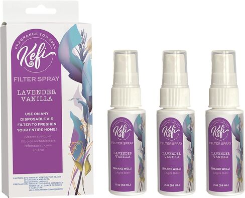 Kefi Filter Spray, Lavender Vanilla Scent 3-Pack, Whole House Air Freshener, Apply to Air Filter - 2oz Spray Bottles in Kuwait