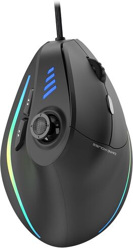 TRELC Gaming Mouse with 5 D Rocker, Ergonomic Mouse with 10000 DPI/11 Programmable Buttons, Vertical Gaming Mice Wired for PC/Laptop/E-Sports/Gamer (Black) in Saudi Arabia