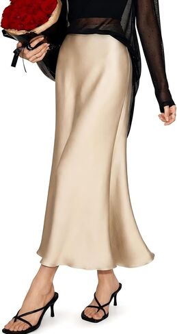 Women's Midi Skirt,High Waist Flowy A-Line Skirt for Vacation in Saudi Arabia