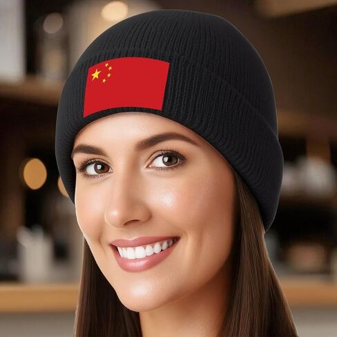 Adugen Origei Thick Warm Lined Knit Colombia Flag Chunky Womens Snow Cap in Saudi Arabia
