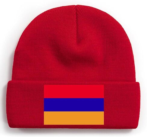 Adugen Origei Thick Warm Lined Knit Colombia Flag Chunky Womens Snow Cap in Saudi Arabia