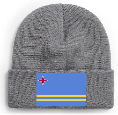 Adugen Origei Thick Warm Lined Knit Colombia Flag Chunky Womens Snow Cap in Saudi Arabia