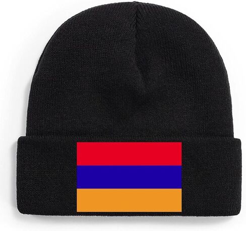 Adugen Origei Thick Warm Lined Knit Colombia Flag Chunky Womens Snow Cap in Saudi Arabia