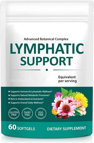 Lymphatic Ddrainage Supplements – Advanced Botanical Complex with Echinacea, Dandelion & Elderberry – Antioxidant-Rich Daily Wellness Formula-60 Softgels in Kuwait