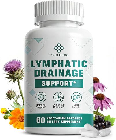 Lymphatic Drainage Capsules – Advanced Lymphatic System Support, Lymphatic Complex – with Echinacea, Dandelion, Bromelain, Horse Chestnut, for Fluid Balance, Immune & Liver Health – 60 Capsules in Kuwait