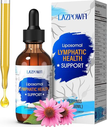 Lymphatic Drainage Drops – Liposomal Lymphatic Drainage Supplements with Echinacea 500mg, Elderberry, Burdock Root & Dandelion – Liquid Lymphatic Drops, 2 fl oz in Saudi Arabia