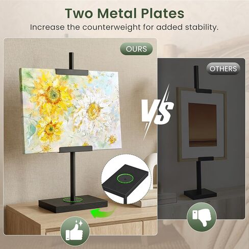 CHOEZON Adjustable Tabletop Easel Stand up to 24", Stable Metal Picture Frame Stand for Display Artwork, Photo, Signs, 9.4" x 5.9" Table Top Easel for Office, Living Room, Bedroom, Black TCJ24BB in Kuwait