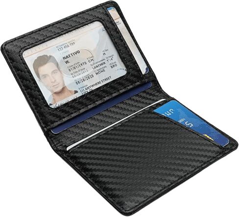 RFID Blocking Slim Wallet for Men | Thin Bifold Credit Card Holder Wallet | Mens Wallet Slim Business Card Case | Minimalist Front Pocket wallet with Gift Box (Jet Black) in Saudi Arabia
