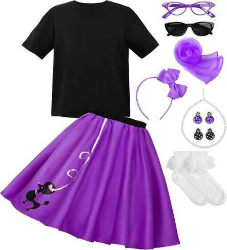 مجموعة ملابس الرقص الكلاسيكية للفتيات من JerrisApparel من الخمسينيات من القرن الماضي على شكل جورب هوب in Kuwait