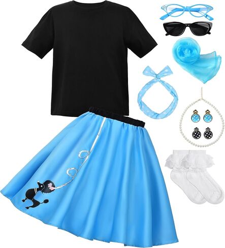 مجموعة ملابس الرقص الكلاسيكية للفتيات من JerrisApparel من الخمسينيات من القرن الماضي على شكل جورب هوب in Kuwait