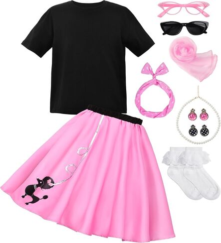 مجموعة ملابس الرقص الكلاسيكية للفتيات من JerrisApparel من الخمسينيات من القرن الماضي على شكل جورب هوب in Kuwait