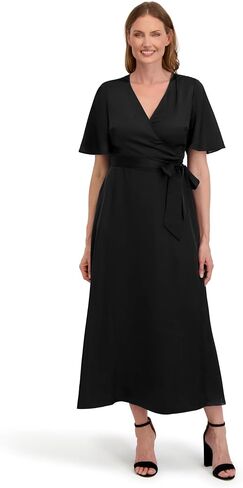 Laundry by Shelli Segal Women's Madison Wrap Maxi Dress – Tie Waist Long Gown in Saudi Arabia