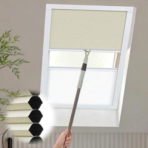 MYshade Custom Day Night Cordless Skylight Shades,Light Filtering Cellular Honeycomb Blinds for Roof Inclined Plane and Room Windows - UV Protection,Energy-Efficient,White in Kuwait