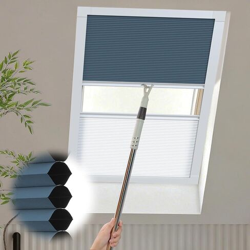 MYshade Custom Day Night Cordless Skylight Shades,Light Filtering Cellular Honeycomb Blinds for Roof Inclined Plane and Room Windows - UV Protection,Energy-Efficient,White in Kuwait