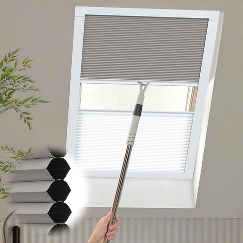 MYshade Custom Day Night Cordless Skylight Shades,Light Filtering Cellular Honeycomb Blinds for Roof Inclined Plane and Room Windows - UV Protection,Energy-Efficient,White in Kuwait