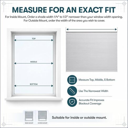 Cellular Cordless Shades for Indoor Windows, No Drill No Tools, Adhesive Mount, Thermal Insulation, Room Darkening Blackout Window Blinds for Home, Color: White, Size: 22.5" W x 64" H in Saudi Arabia