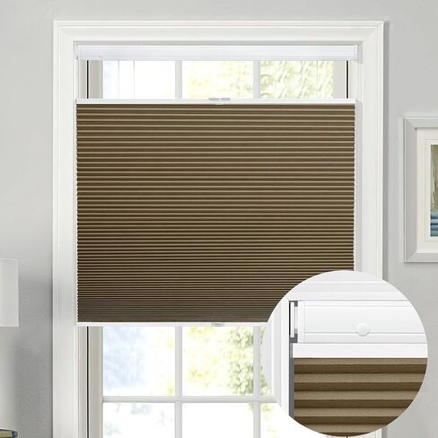 Cellular Blinds No Drill No Tools Top Down Bottom Up Cordless Window Shades for Windows Blinds for Indoor Windows Honeycomb Blinds for Home Office Door, Easy to Install, 100% Blackout, Cream in Saudi Arabia