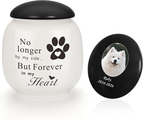 Handmade Small Pet Urn for Dog Cat Ashes Memorial Cremation Ceramic Keepsake Urn for Ashes with Poem in Saudi Arabia