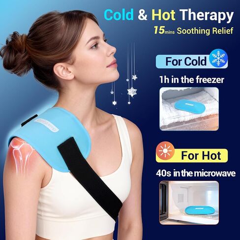Comfytemp Gel Ice Packs for Injuries Reusable, FSA Eligible HSA, Hot Cold Compress Soft Ice Packs, Pain Relief for Ankles, Knees, Wrist, Shoulders, Back and More, Recovery Items for Men Women, 2Packs in Kuwait