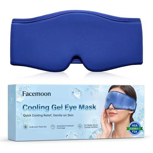 Cooling Gel Eye Mask Sleep: FSA -HSA Eligible, Cold Compress for Puffy Eyes & Migraine Relief - Reusable Gel Weighted Sleeping Mask for Dark Circles & After Surgery, Eye Care,Ice Pack for Eyes, Black in Kuwait