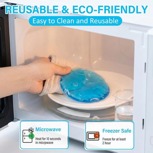 TrelaCo 30 Pack Reusable Gel Ice Packs Bulk 4'' Small Round Hot Cold Compress Packs for Injuries Coolers Eyes Face Ankle Elbow Athletes Food Lunch Boxes Outdoor Activities in Kuwait