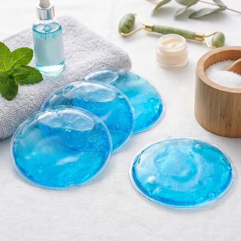 TrelaCo 30 Pack Reusable Gel Ice Packs Bulk 4'' Small Round Hot Cold Compress Packs for Injuries Coolers Eyes Face Ankle Elbow Athletes Food Lunch Boxes Outdoor Activities in Kuwait