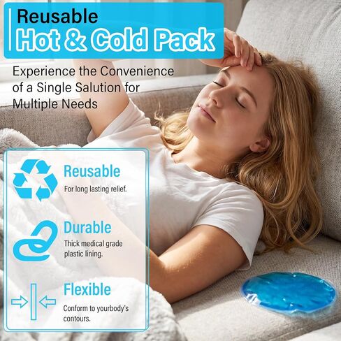 TrelaCo 30 Pack Reusable Gel Ice Packs Bulk 4'' Small Round Hot Cold Compress Packs for Injuries Coolers Eyes Face Ankle Elbow Athletes Food Lunch Boxes Outdoor Activities in Kuwait
