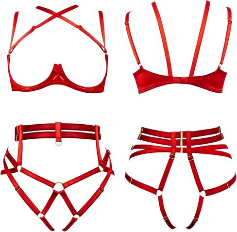 Women's Strappy Lingerie Set Punk Body Harness Gothic Adjustable Sexy in Kuwait
