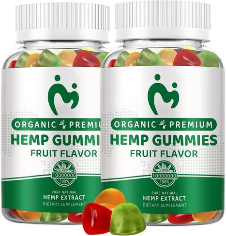 (2 Pack) Hemp Gummies for Sleep, Pain, Relaxation & Anxiety - 100% Natural Pure Extra Strength - Organic Hemp Oil Extract Edible Vegan Low Sugar Hemp Gummy for Adults in Saudi Arabia