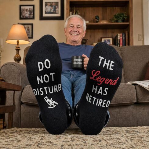 Retirement Socks with Congratulatory Card,Fun Novel Retirement Gift,Unique Amusing Present for Retirees Man in Saudi Arabia