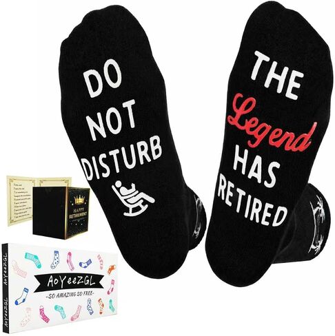 Retirement Socks with Congratulatory Card,Fun Novel Retirement Gift,Unique Amusing Present for Retirees Man in Saudi Arabia