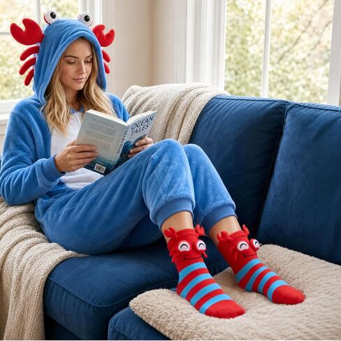 Funny Ocean Animal Socks with 3D Eye Design for Women Novelty Wacky Socks for Teens Birthday Prank Gifts in Saudi Arabia