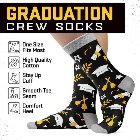 Graduation Gifts - Fun Graduation Socks For 5th, 8th Grade, High School, College, Masters 2026 Graduates in Kuwait