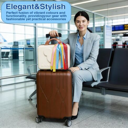 2 PCS Luggage Identifiers Tag Ribbons Colorful Ribbon Luggage Identifier Polka Dot Satin Luggage Tag Ring for Suitcase Backpack & Travel Bag - Bright Luggage Marker for Easy Identification in Saudi Arabia