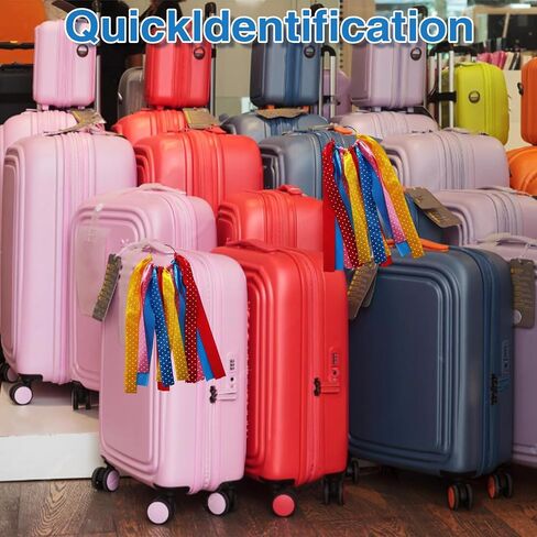 2 PCS Luggage Identifiers Tag Ribbons Colorful Ribbon Luggage Identifier Polka Dot Satin Luggage Tag Ring for Suitcase Backpack & Travel Bag - Bright Luggage Marker for Easy Identification in Saudi Arabia