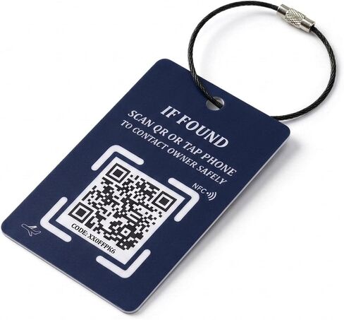 Luggage Tag with NFC & QR Code - Find My Bag Tracker, No App Needed, Scan QR or Tap NFC to Contact Owner, Real-Time Location Alert Upon Scan to Email, One-Time Purchase No Subscription - Colorful 3pcs in Kuwait