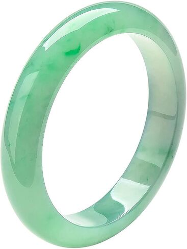 Natural Burmese Jade Bangle Grade A Genuine Light Green Retro Jadeite Bangle Bracelet for Women, 54-62mm (Size : 62mm) in Saudi Arabia