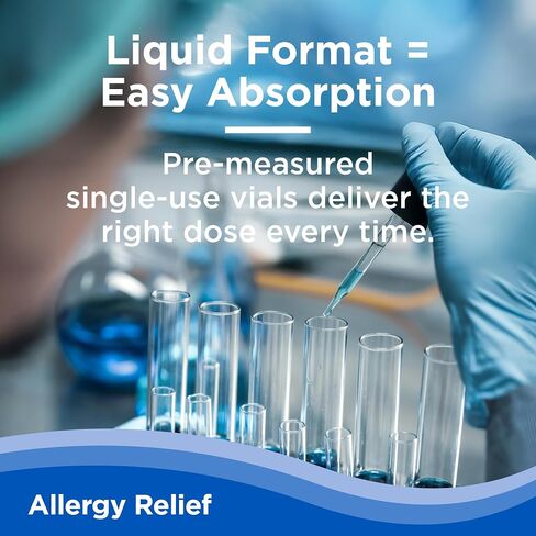 CalmCo Adult Liquid Allergy Relief – Pre-Measured Vials with Diphenhydramine HCl 25mg, Allergy Medicine for Ages 12+, Antihistamine for Sneezing, Runny Nose & Itchy Eyes, Mixed Berry Flavor, 18 Count in Saudi Arabia