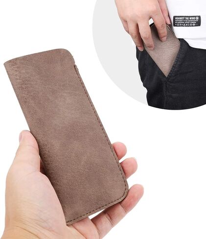 Hifot Leather Eyeglasses Case 3 Pack, PU Leather Soft Reading Glasses Pouch Spectacles Bag for Women Men Kids in Kuwait