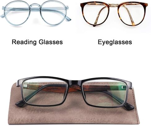 Hifot Leather Eyeglasses Case 3 Pack, PU Leather Soft Reading Glasses Pouch Spectacles Bag for Women Men Kids in Kuwait