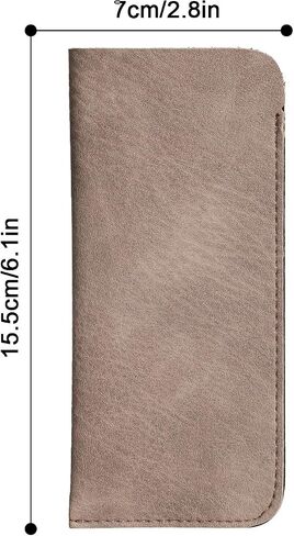 Hifot Leather Eyeglasses Case 3 Pack, PU Leather Soft Reading Glasses Pouch Spectacles Bag for Women Men Kids in Kuwait