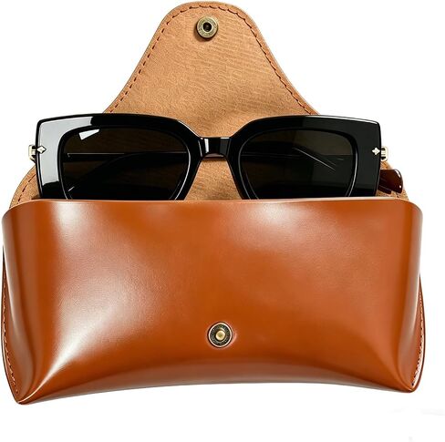 PU Leather Sunglasses Case with Turn Lock and Keychain Clip in Saudi Arabia
