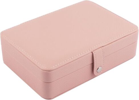 Zodaca Pink Jewelry Travel Organizer Case, Portable Storage Box Holder for Rings Earrings Necklaces, Gifts for Women, Pink in Saudi Arabia