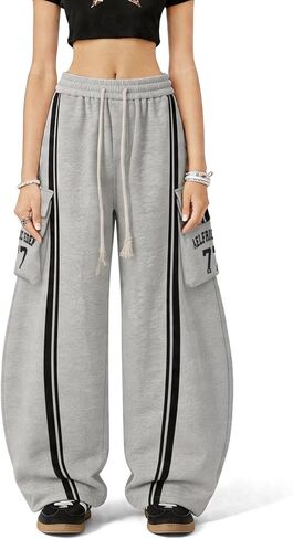 Aelfric Eden Stripe Panel Baggy Barrel Sweatpants Women Men Elastic Waist Wide Leg Pants Y2K Athletic Lounge Trouser in Kuwait