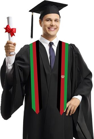 علم الدولة الدولي، وشاح التخرج، وشاح التخرج، للدراسة على متن الطلاب الدوليين (أفغانستان) in Kuwait